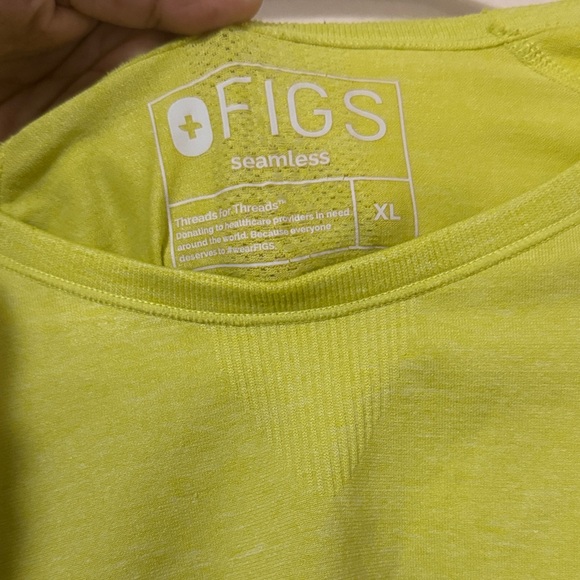 Figs Neon Green Long Sleeve Shirt thermal stretch seamless XL - Picture 3 of 7